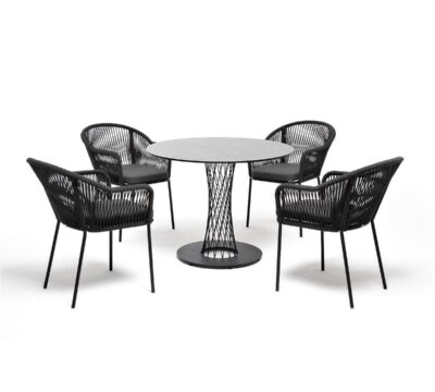 Лион обеденная группа на 4 персоны со стульями лион темно-серый